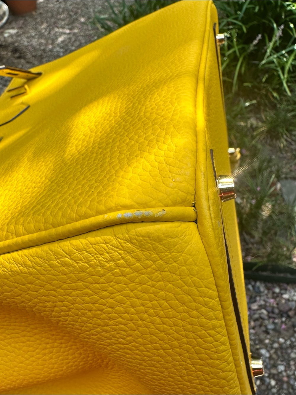 INSPIRED Togo Leather Structured Tote in Vibrant Yellow - Size 35 GOLD Hardware - Picture 10 of 15